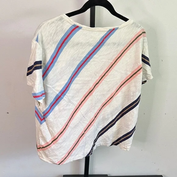 Zara Cream Top with Multicolor Stripes - Picture 3 of 3